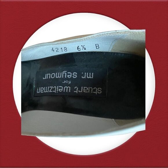 Stuart Weitzman For Mr. Seymour Leather Heels With Bows Size 6.5 B - Picture 14 of 14